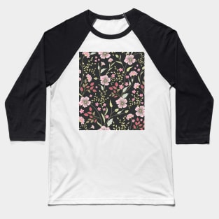 Floral Pattern Baseball T-Shirt